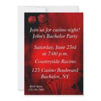 Casino Bachelor Party invitation