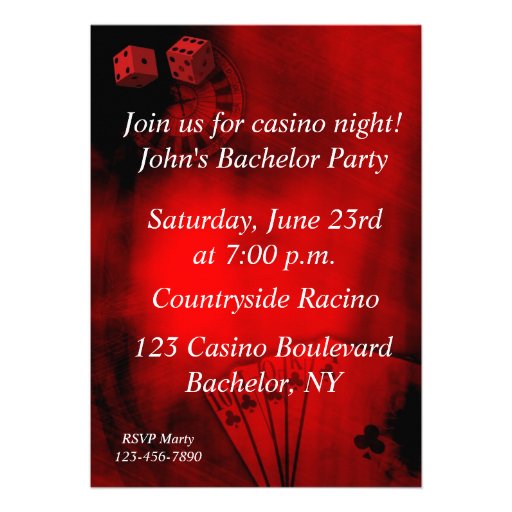 Casino Bachelor Party Personalized Invite