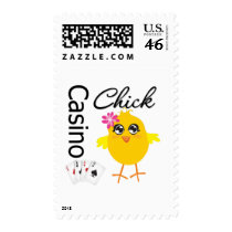 Casino Chick Postage Stamp