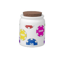 CASINO CHIPS CANDY JAR