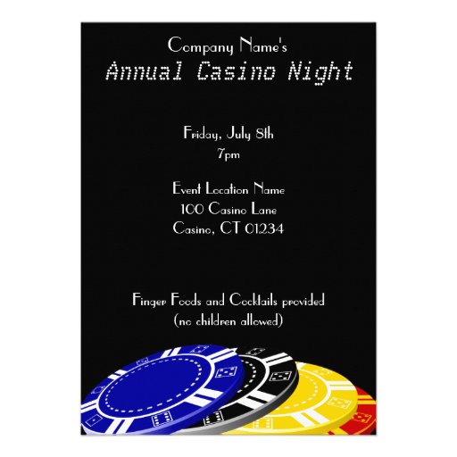 Casino Chips Party Invitations
