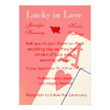 Casino Las Vegas Wedding invitation announcement