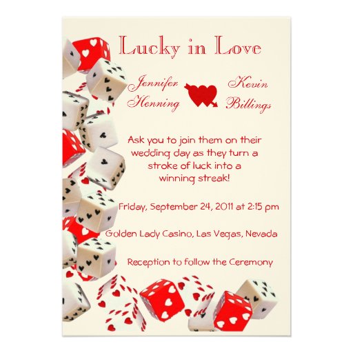 Casino Las Vegas Wedding invitation announcement (front side)