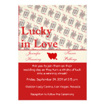 Casino Las Vegas Wedding invitation announcement