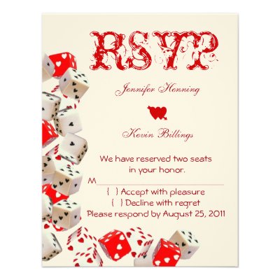 Casino Las Vegas Wedding RSVP Personalized Announcements