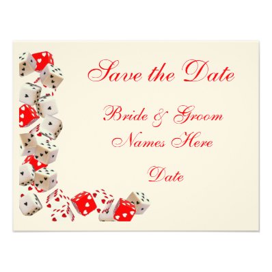 Casino Las Vegas Wedding Save the Date Cards Custom Invites