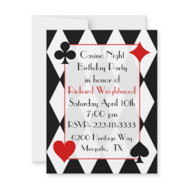 Casino Night Birthday Invitation invitation
