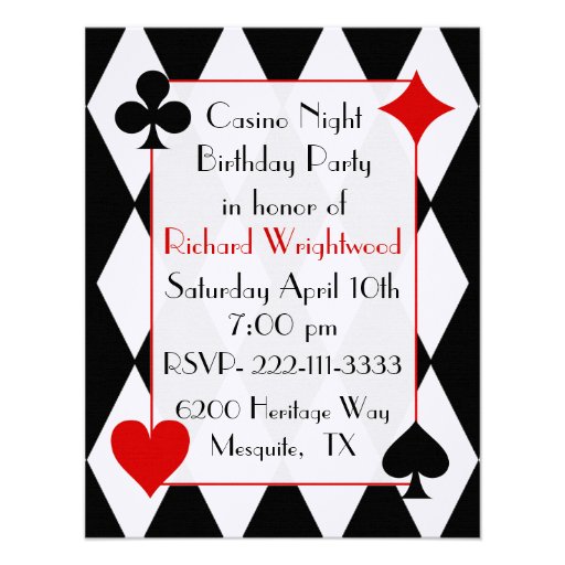 Casino Night Birthday Invitation