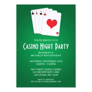 Casino night birthday party invitations