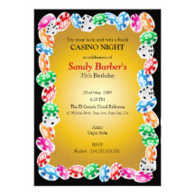 Casino Night Birthday Party Invitation Template