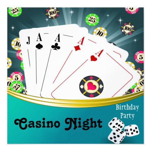 Casino Night Birthday Party Invitations