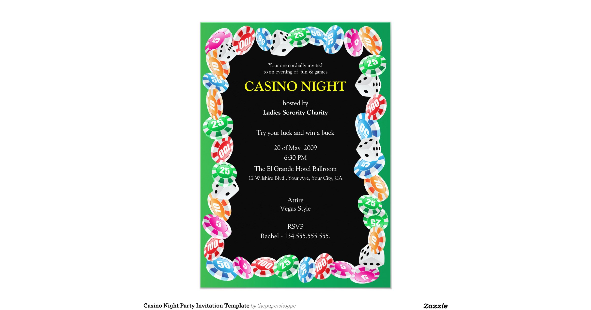 casino night party invitation template holdem sng strategy