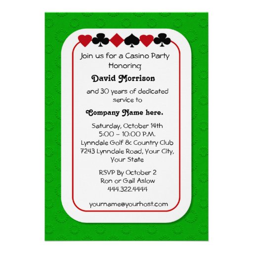Casino Night Retirement Party Invitations