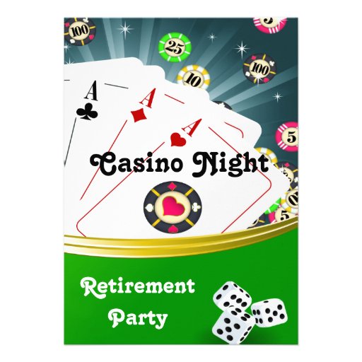 Casino Night Retirement Party Invitations