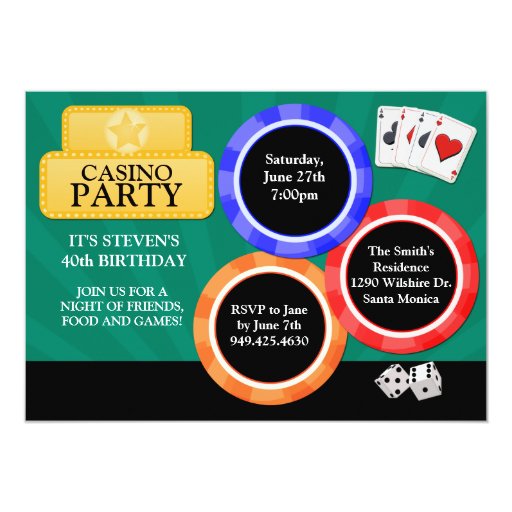 Casino Party Invitation Zazzle