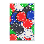 Casino poker chips stretched canvas prints