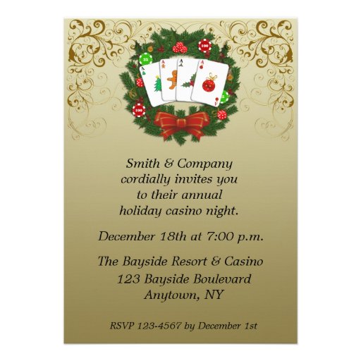 Casino Poker Holiday Invitation