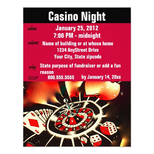 Casino Poker Night  Party Announcements