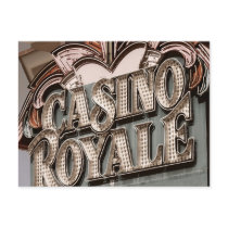 Casino Royal Retro Neon Sign Postcard