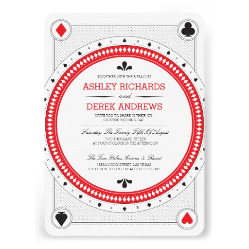 Casino Wedding Invite by Origami Prints (front side)
