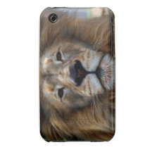 Caso del iPhone de la cara del león Case-Mate iPhone 3 Fundas