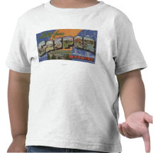 Casper, Wyoming - Large Letter Scenes Tee Shirt