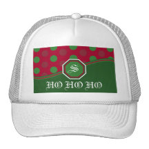 Casquillo del monograma del navidad gorro