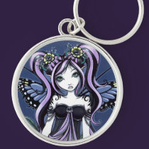 "Cassandra" Gothic Tattoo Flower Fairy Keychain