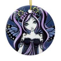 cassandra, gothic, fairy, faery, fae, faerie, fantasy, flower, art, big, eyed, myka, jelina, mika, tattoo, faeries, Ornament with custom graphic design