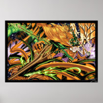 Cassandra Rides The Halloween Dragon Posters