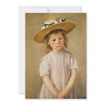 Cassatt's Child in Straw Hat - with a Sweet Smile Custom Invitation