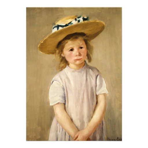 Cassatt's Child in Straw Hat - with a Sweet Smile Custom Invitation