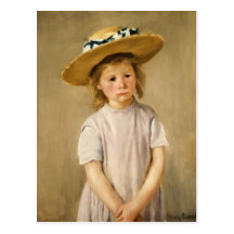 Cassatt's Child in Straw Hat - with a Sweet Smile Postcard
