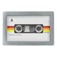 Cassette label belt buckle