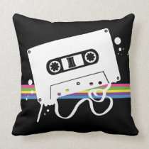 Cassette Stencil Black BG pillows