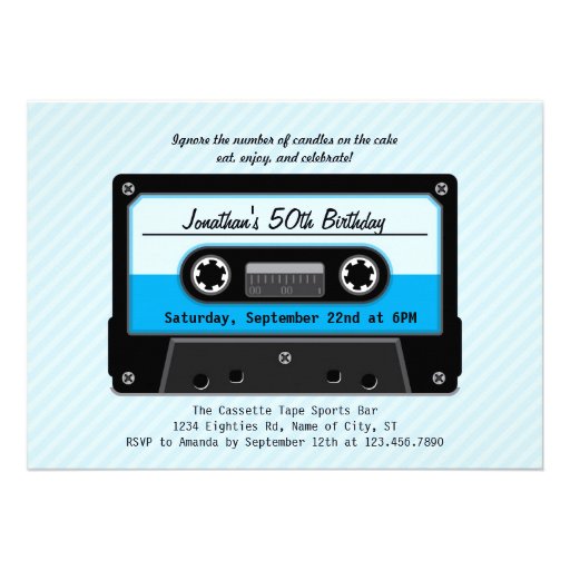 Cassette Tape Birthday Invitation