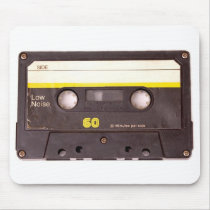 Cassette Tape Black Mouse Pad