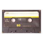 Cassette Tape Black Rectangular Stickers