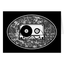 Cassette Tape Black & White Greeting Card