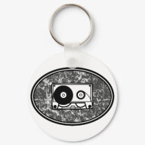 Cassette Tape Black & White keychains