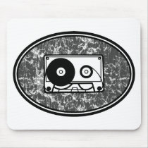 Cassette Tape Black & White Mousepads