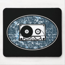 Cassette Tape Blue mousepads