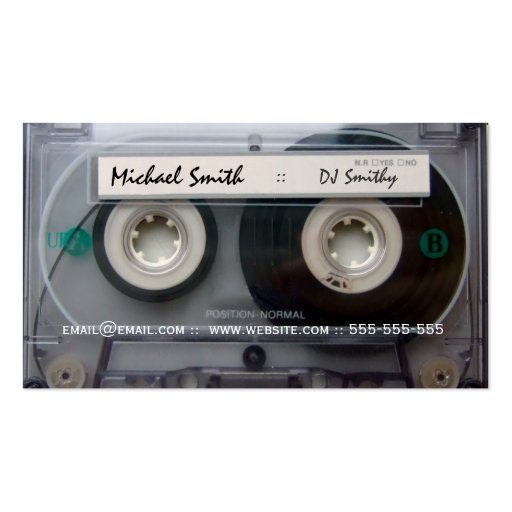 Cassette Tape DJ Business Cards (front side)