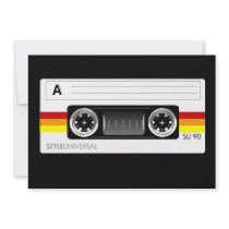 Cassette tape label invitation
