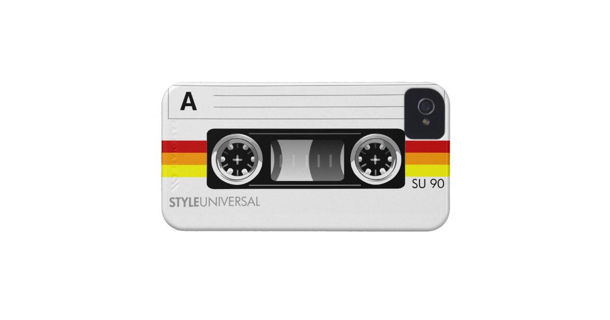 Cassette tape label iPhone 4 case Zazzle