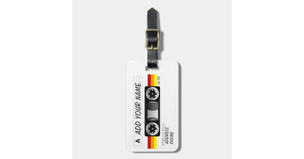 Cassette tape label luggage tag Zazzle