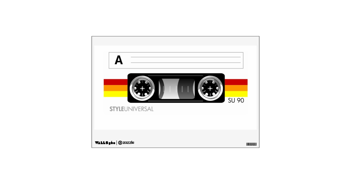 Cassette tape label wall decal Zazzle