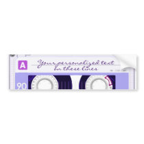 Cassette tape - purple - bumper sticker