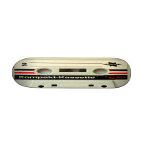 Cassette Tape White Skateboard Mini