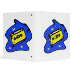 Cassette Tape Yellow and Blue Vinyl Binder